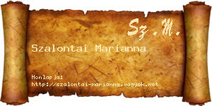 Szalontai Marianna névjegykártya